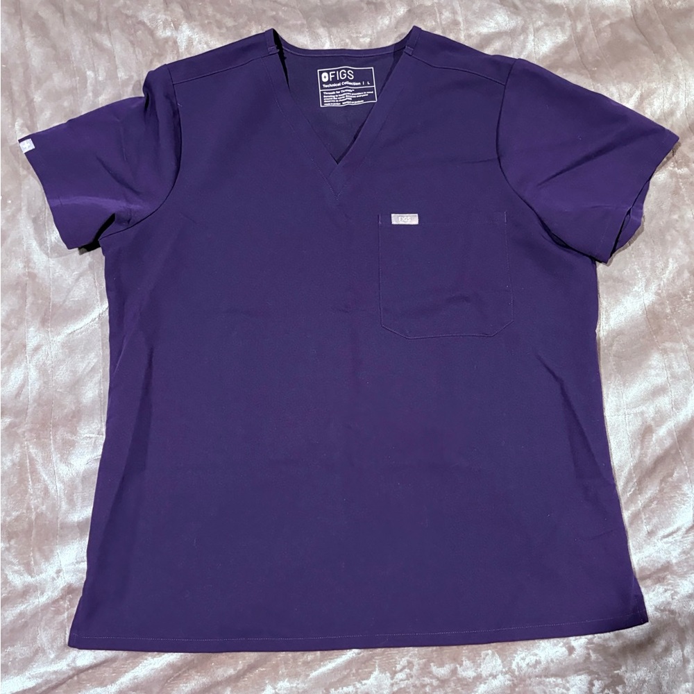 Figs Deep Purple Scrub Top